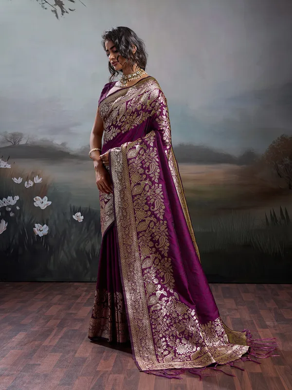 Blue_Banarasi_Silk_Zari_Woven_Saree_For_Women