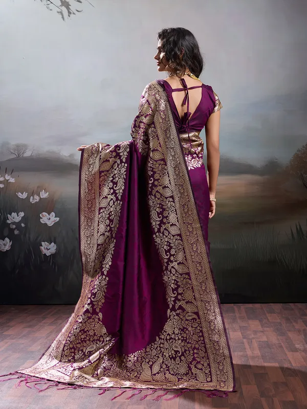 Blue_Banarasi_Silk_Zari_Woven_Saree_For_Women