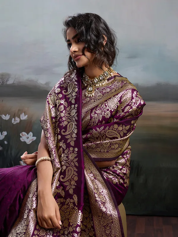 Blue_Banarasi_Silk_Zari_Woven_Saree_For_Women