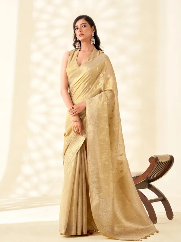 Golden_Beige_Banarasi_Tissue_Silk_Zari_Woven_Saree_For_Women