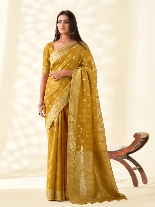 Mustard_Yellow_Banarasi_Tissue_Silk_Zari_Paisley_Woven_Saree_For_Women