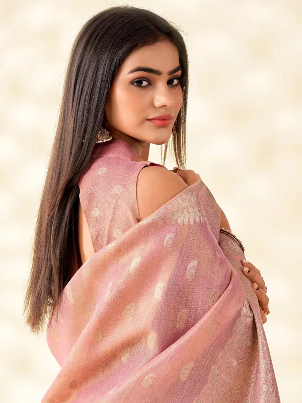 Pastel_Pink_Banarasi_Tissue_Silk_Zari_Woven_Saree_For_Women