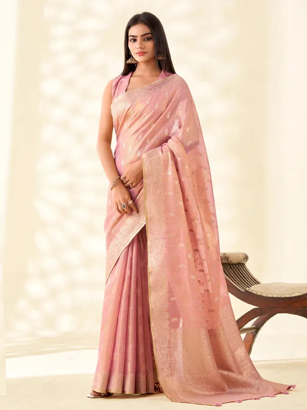 Pastel_Pink_Banarasi_Tissue_Silk_Zari_Woven_Saree_For_Women