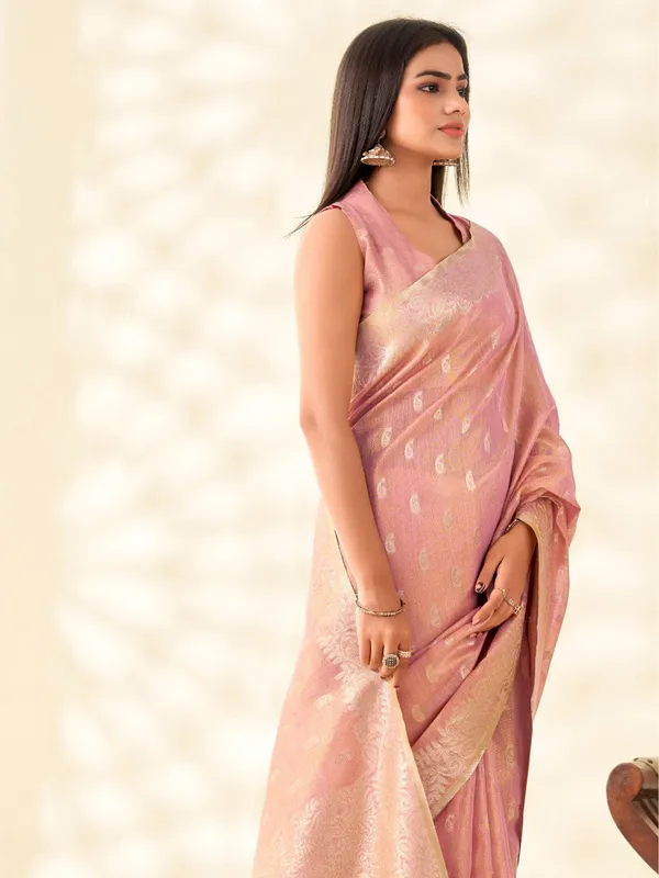 Pastel_Pink_Banarasi_Tissue_Silk_Zari_Woven_Saree_For_Women