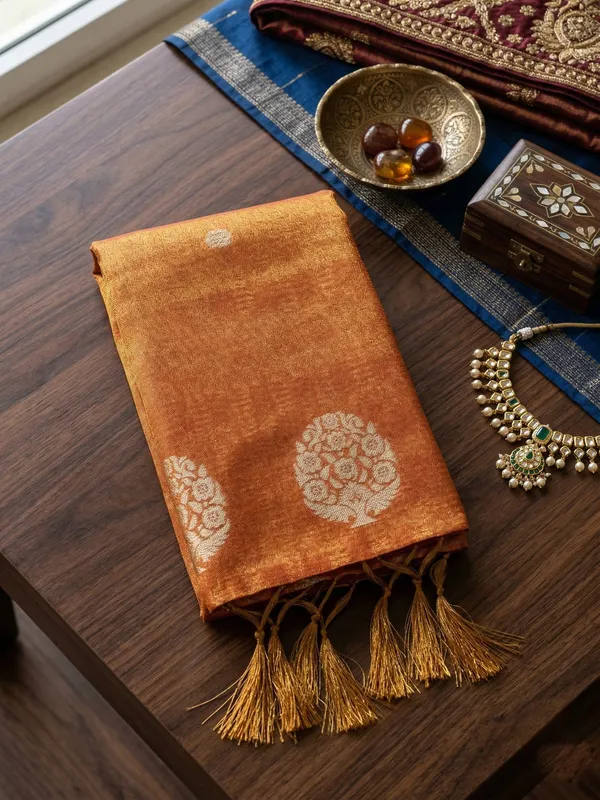 Rust_Orange_Tissue_Silk_Zari_Mandala_Woven_Saree_For_Women