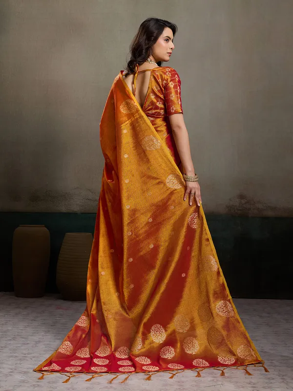 Rust_Orange_Tissue_Silk_Zari_Mandala_Woven_Saree_For_Women