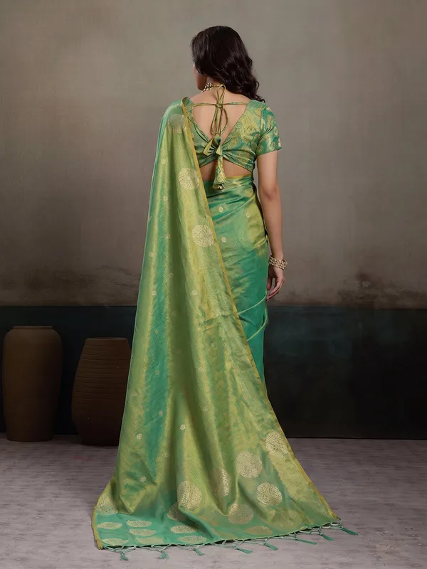 Sea_Green_Tissue_Silk_Gold_Zari_Mandala_Motif_Saree_For_Women
