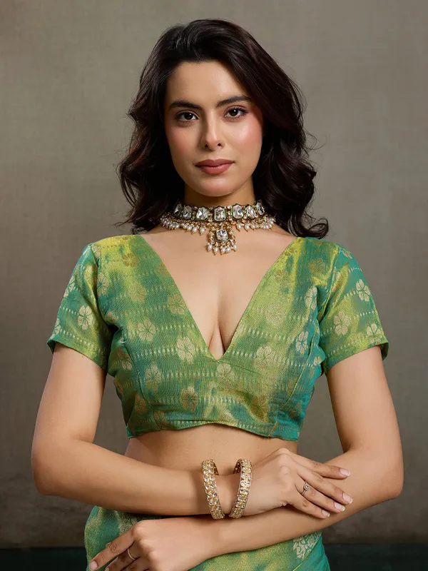 Sea_Green_Tissue_Silk_Gold_Zari_Mandala_Motif_Saree_For_Women
