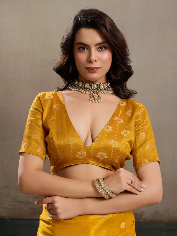 Mustard_Yellow_Tissue_Silk_Zari_Mandala_Motif_Saree_For_Women