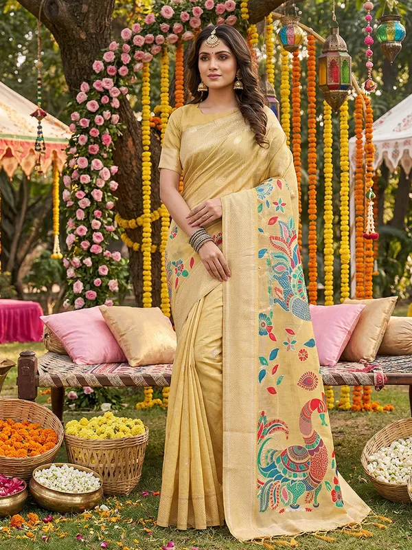 Mustard_Tissue_Silk_Festive_Ethnic_Saree_For_Women