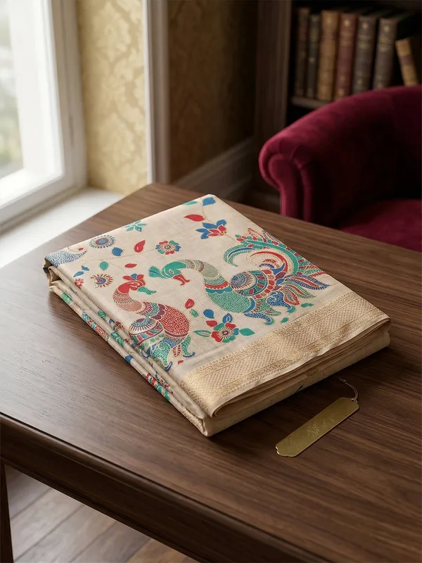 Beige_Tissue_Silk_Festive_Saree_For_Women