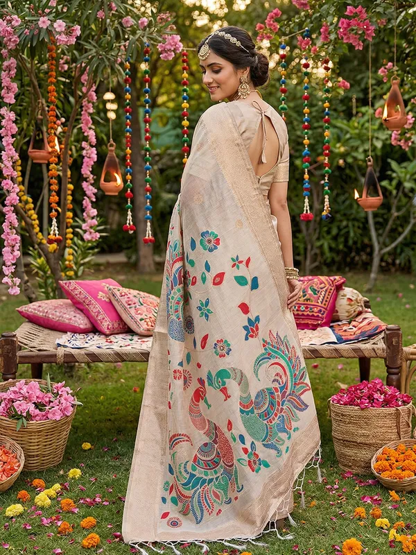Beige_Tissue_Silk_Festive_Saree_For_Women