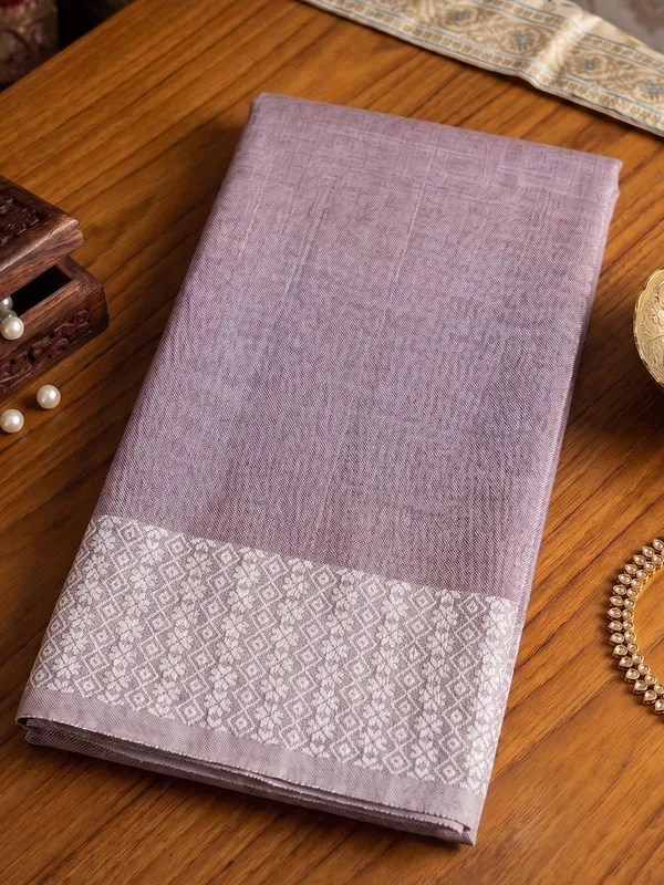 Pink_Linen_Woven_Border_Saree_For_Women