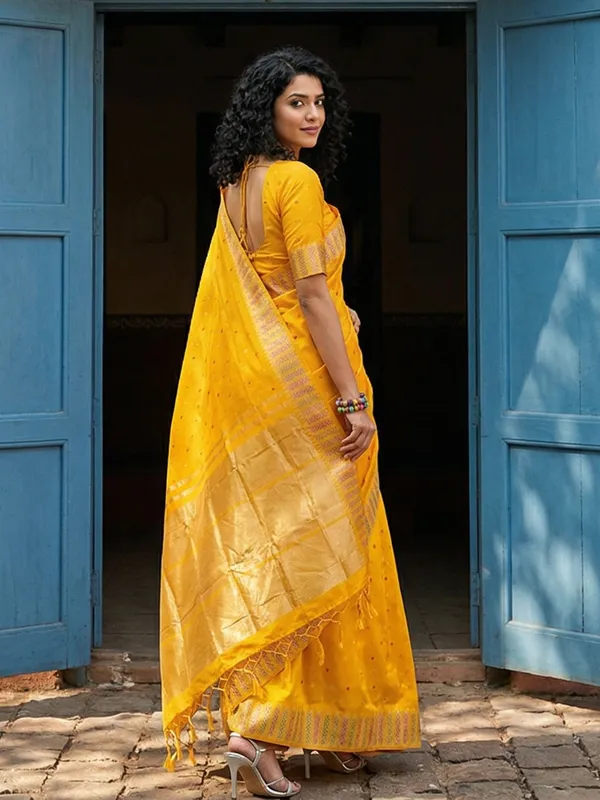 Mustard_Yellow_Soft_Silk_Zari_Border_Woven_Saree_For_Women