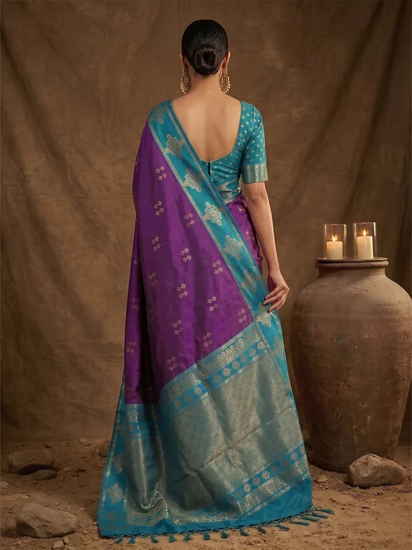 Blue_Banarasi_Soft_Silk_Saree_For_Women