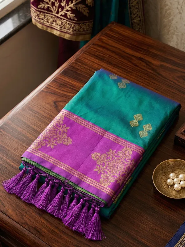 Teal_Green_Banarasi_Soft_Silk_Zari_Woven_Saree_For_Women