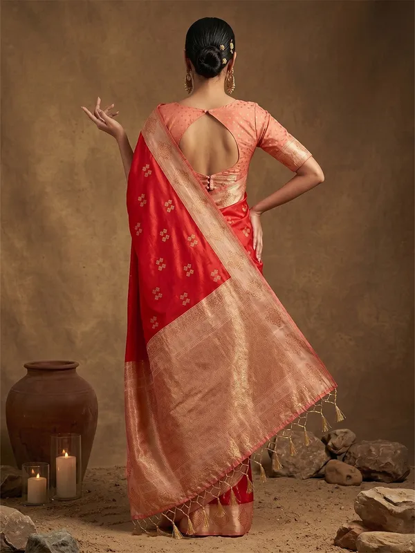 Red_Banarasi_Soft_Silk_Woven_Saree_For_Women