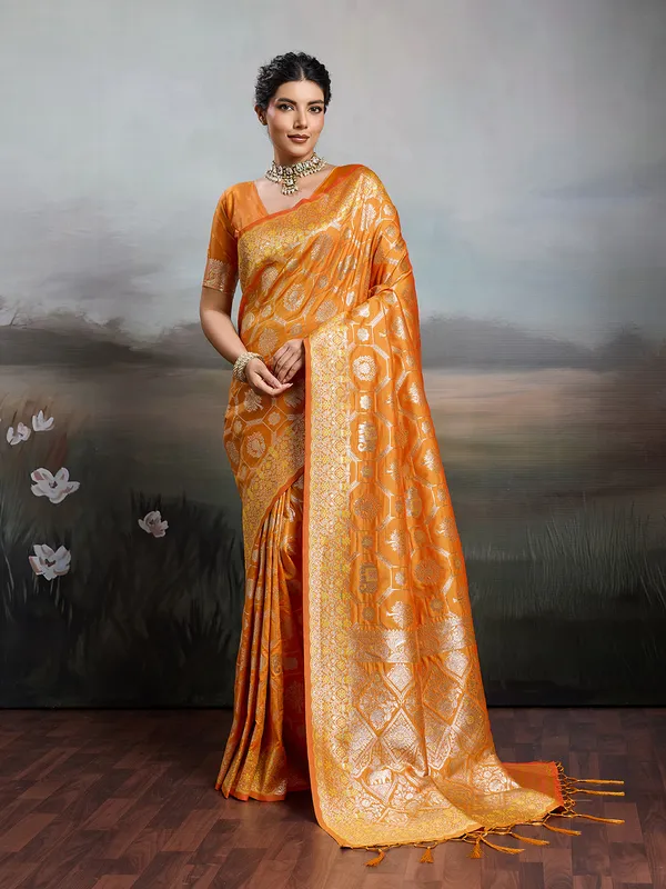 Multicolor_Kanjivaram_Silk_Elephant_Motif_Woven_Saree_For_Women