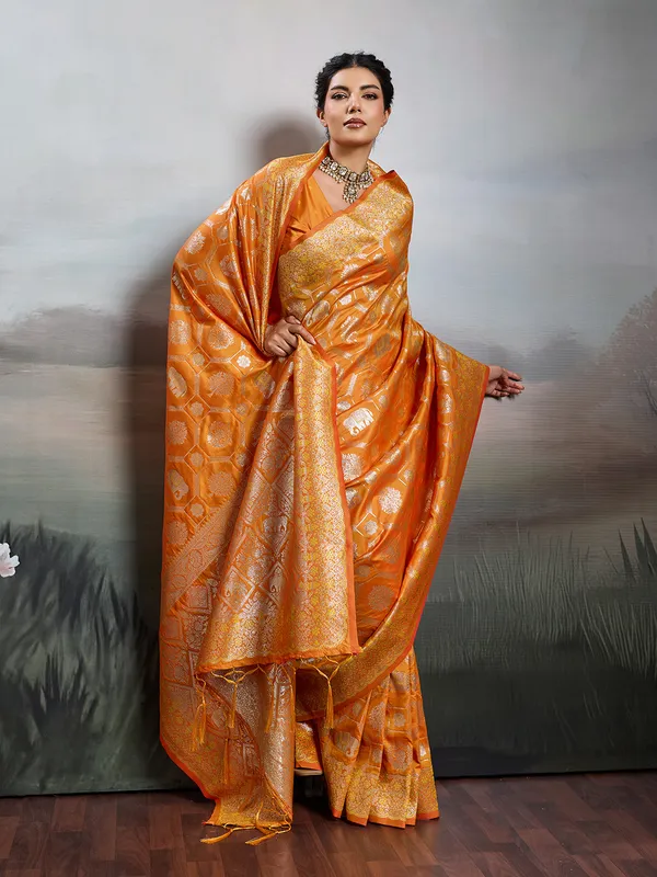 Multicolor_Kanjivaram_Silk_Elephant_Motif_Woven_Saree_For_Women