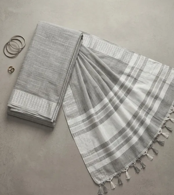 Grey_Linen_Premium_Saree_For_Women