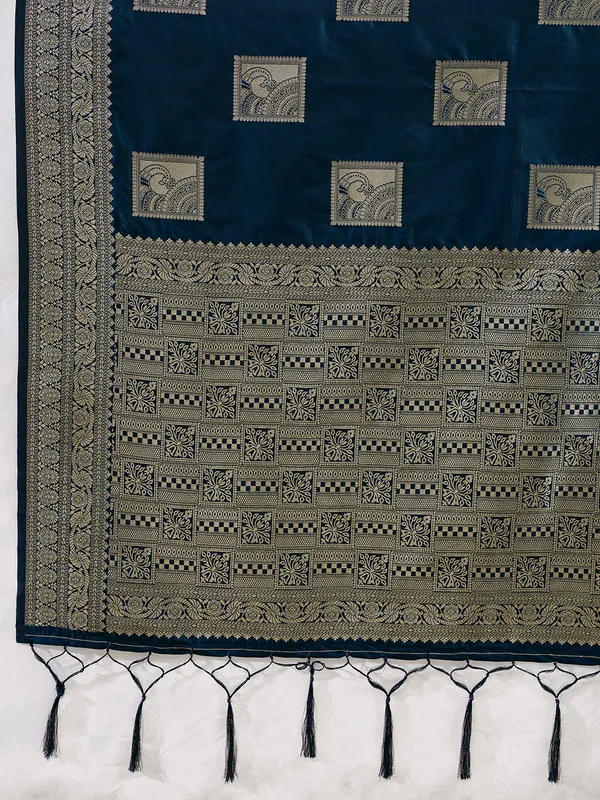 Navy_Blue_Banarasi_Soft_Silk_Woven_Ethnic_Saree_For_Women