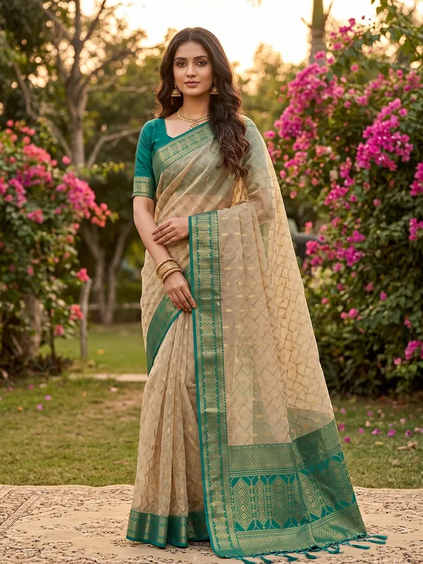 Mustard_Yellow_Tissue_Silk_Woven_Saree_For_Women