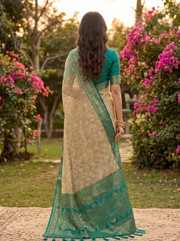 Mustard_Yellow_Tissue_Silk_Woven_Saree_For_Women