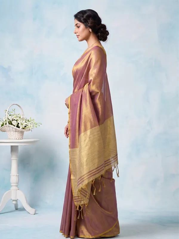 Mauve_Blue_Tissue_Silk_Shimmer_Solid_Saree_For_Women