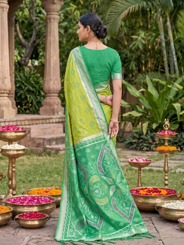 Light_Green_Silk_Pochampalli_Ikkat_Saree_For_Women