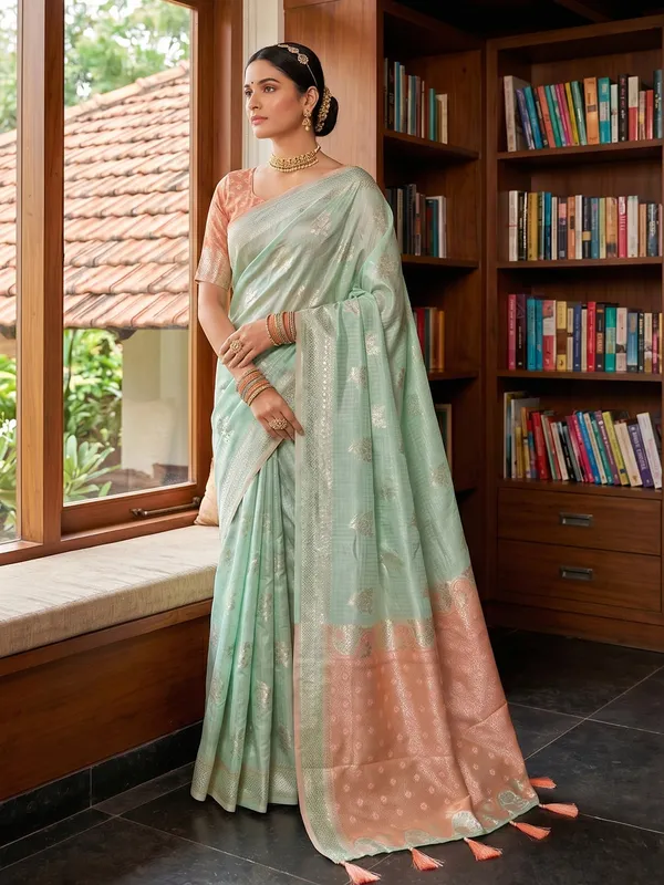 Light_Green_Pink_Cotton_Silk_Festive_Saree_For_Women