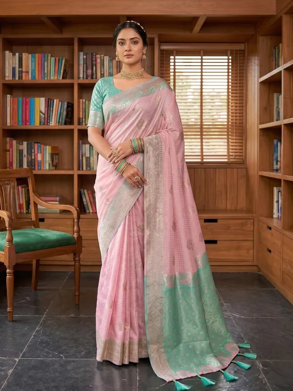 Pink_Sky_Blue_Cotton_Silk_Festive_Ethnic_Saree_For_Women