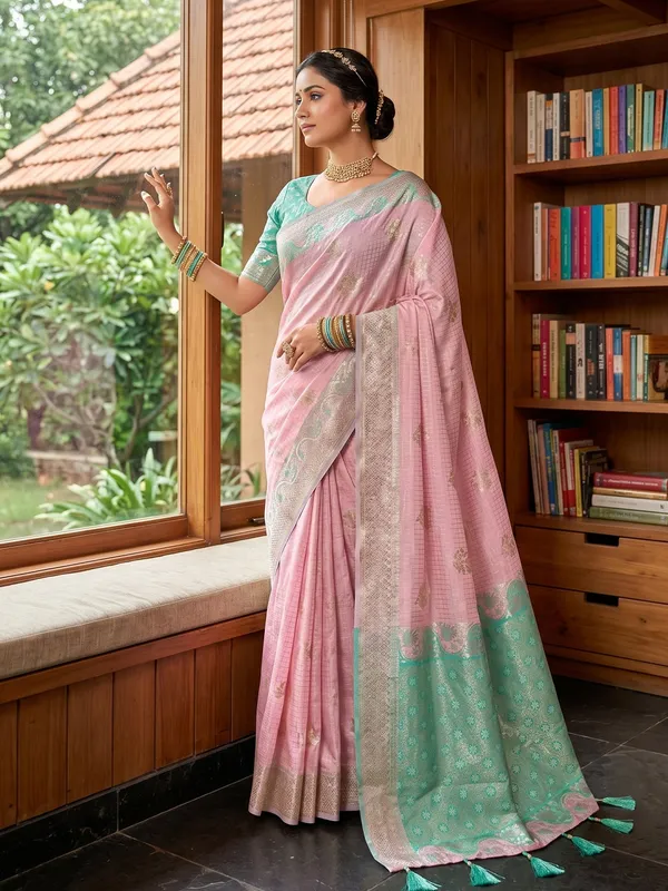 Pink_Sky_Blue_Cotton_Silk_Festive_Ethnic_Saree_For_Women