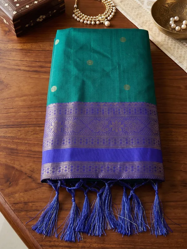Teal_Navy_Blue_Soft_Silk_Saree_For_Women