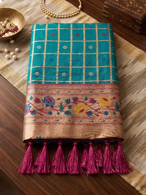 Sea_Green_Banarasi_Silk_Zari_Work_Saree_For_Women