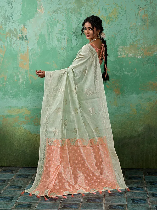 Light_Green_Pink_Cotton_Silk_Zari_Buti_Woven_Saree_For_Women