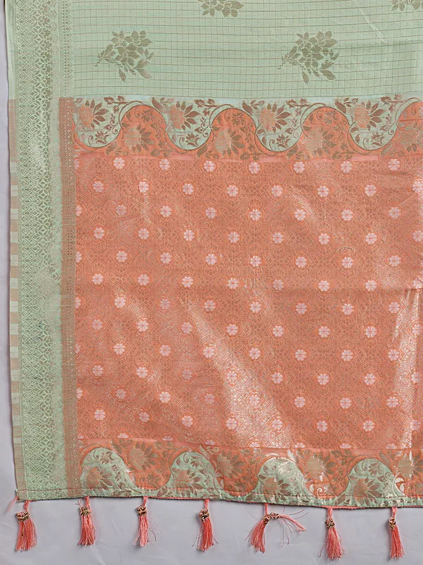 Light_Green_Pink_Cotton_Silk_Zari_Buti_Woven_Saree_For_Women