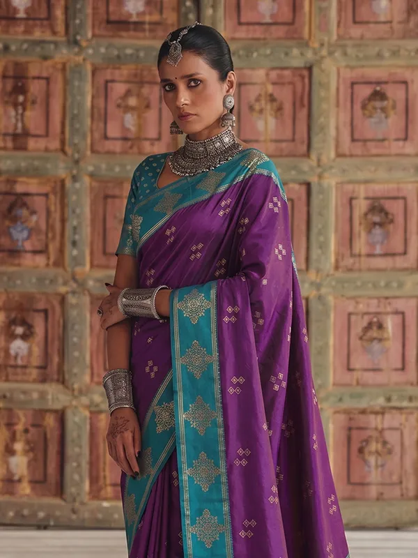 Blue_Banarasi_Soft_Silk_Festive_Saree_For_Women