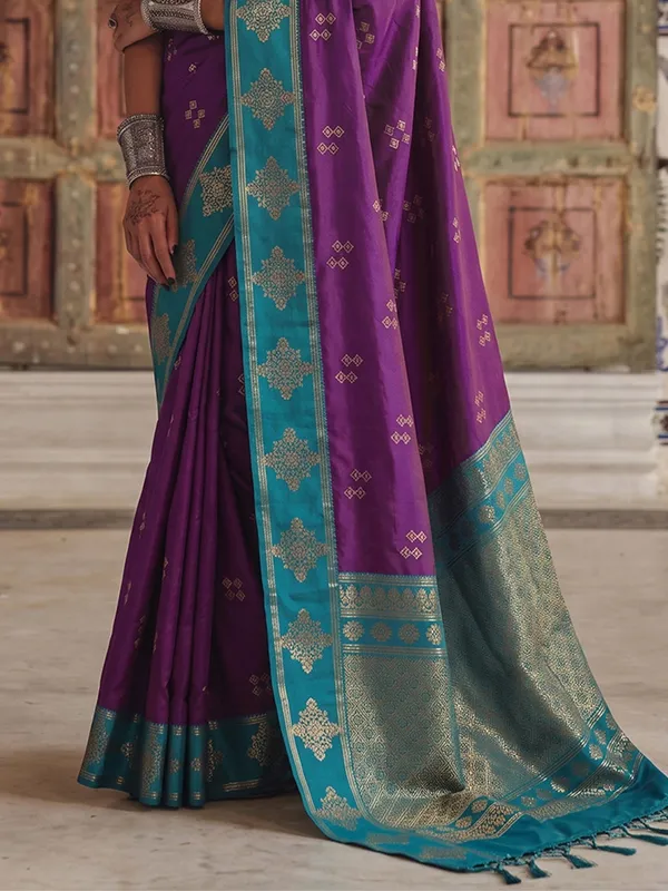Blue_Banarasi_Soft_Silk_Festive_Saree_For_Women