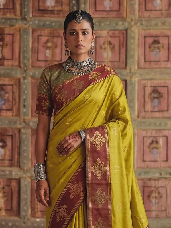 Mustard_Yellow_Banarasi_Soft_Silk_Saree_For_Women