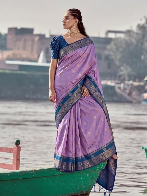 Purple_Banarasi_Silk_Zari_Woven_Saree_For_Women