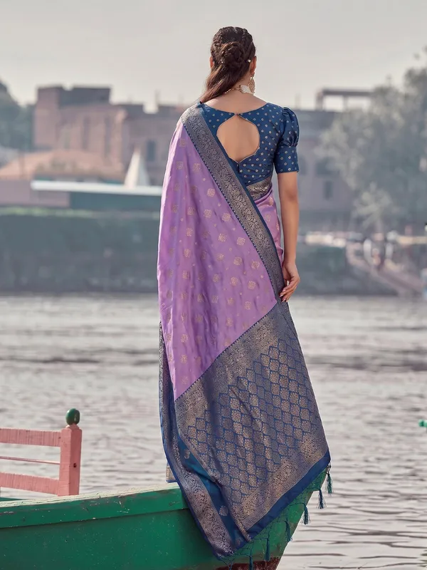 Purple_Banarasi_Silk_Zari_Woven_Saree_For_Women
