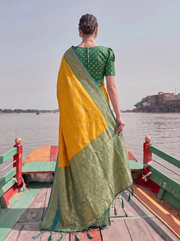 Mustard_Banarasi_Silk_Saree_For_Women