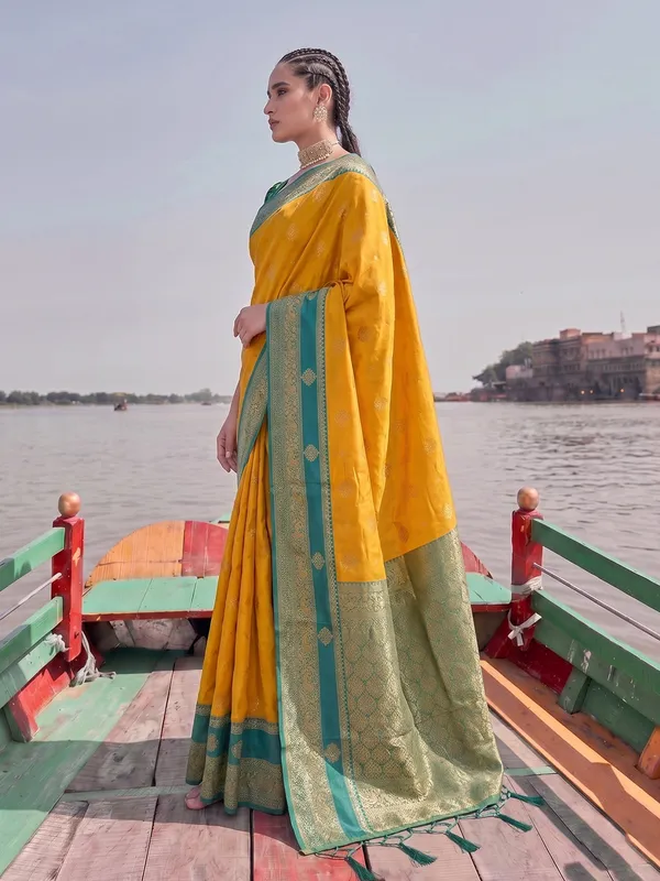 Mustard_Banarasi_Silk_Saree_For_Women