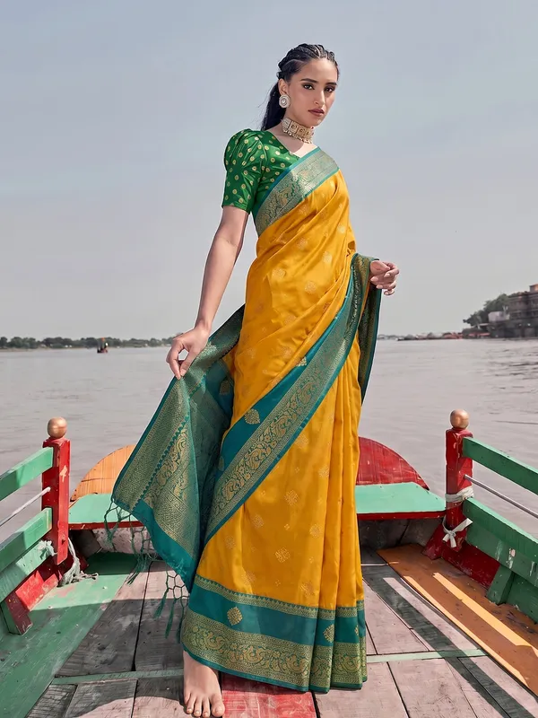 Mustard_Banarasi_Silk_Saree_For_Women