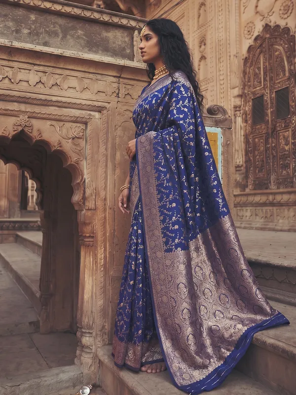 Navy_Blue_Soft_Silk_Festive_Wedding_Saree_For_Women