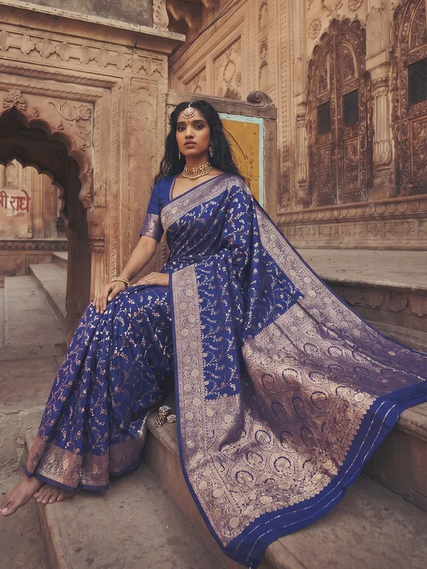 Navy_Blue_Soft_Silk_Festive_Wedding_Saree_For_Women