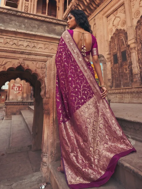 Wine_Soft_Silk_Traditional_Festive_Saree_For_Women