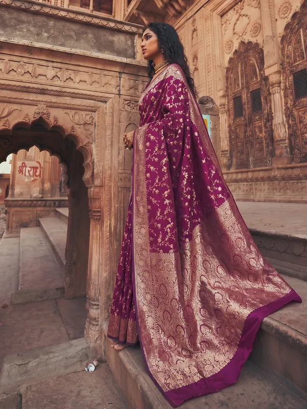 Wine_Soft_Silk_Traditional_Festive_Saree_For_Women