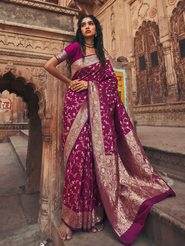 Wine_Soft_Silk_Traditional_Festive_Saree_For_Women