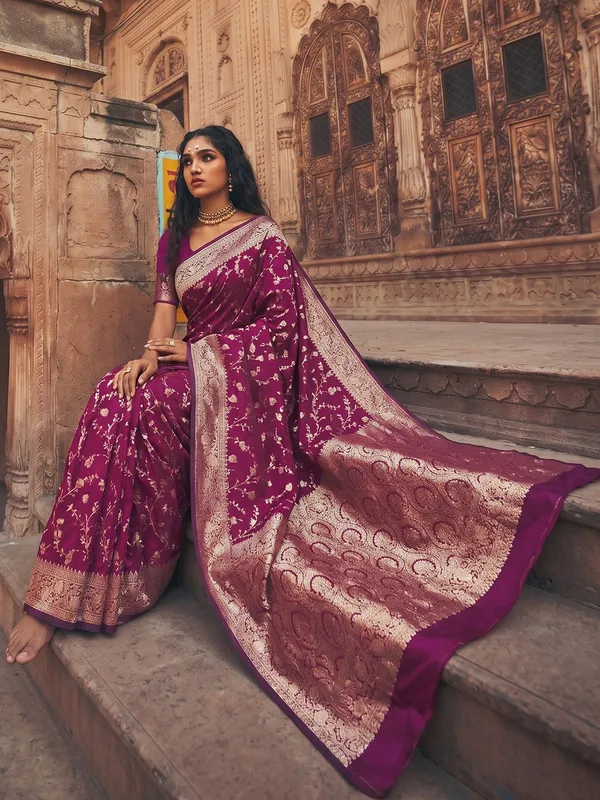 Wine_Soft_Silk_Traditional_Festive_Saree_For_Women